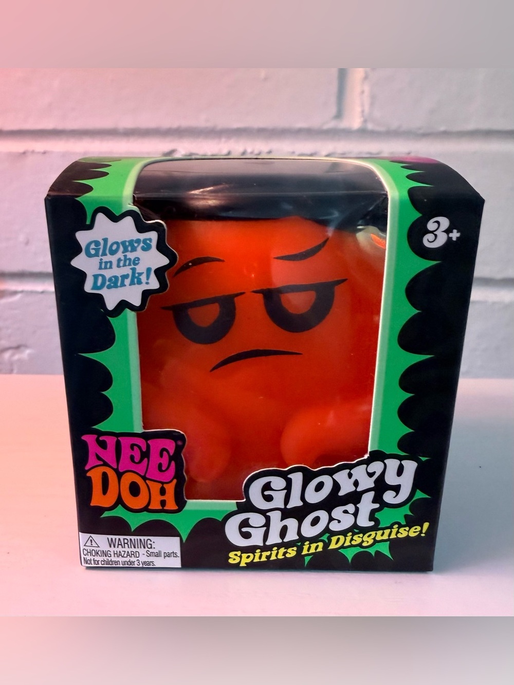 NeeDoh Glowy Ghost Halloween Glow in Dark Squishy Orange NEW Schylling